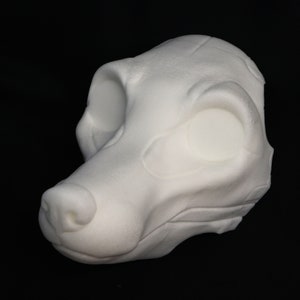 DIY realistic small fox foam mask base for creating animal costumes, fursuits, and mascots