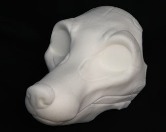 DIY realistic small fox foam mask base for creating animal costumes, fursuits, and mascots