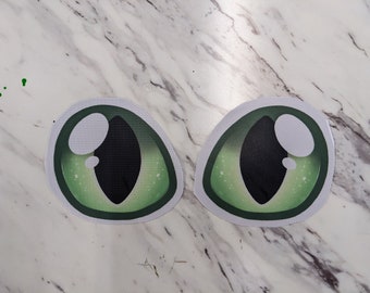 CLEARANCE dye sublimated light green large kemono cat eyes eyes #4 - ready to ship