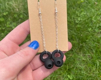 Earplug earrings, earplugs included! perfect for concerts, musicians and sound sensitivity! 7 colors available!