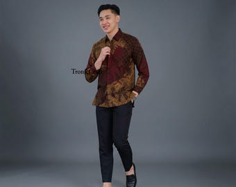 Baturaden Batik Men's Shirt Long Sleeve Premium Full Lined Formal Top