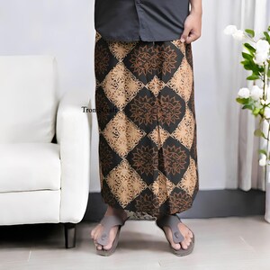 Edición limitada Eling Lila Batik Sarong para hombre Motivo espiritual Kanjeng Tela tradicional javanesa impresa a mano
