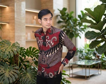 Baturaden Batik Men's Shirt Cotton Regular Fit Short Sleeve Resort Top