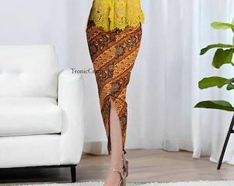 Side Slit Batik Span Skirt Elegant and Comfortable,Batik Pattern Skirt,Wrap Skirt,Batik Skirt,Ethnic Batik,Bali Beach Skirt