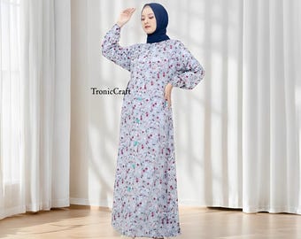 Women's Dress Korean Style Beach Dress With Contemporary Floral  Motif,muslim Dress,muslim Dress Wedding,women Muslim Attire - Etsy
