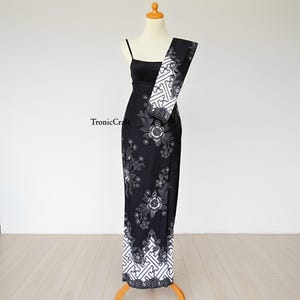 indonesian maxi dress Women's Long Dress Batik With Floral Pattern Traditional Indonesian Outfit for All Size