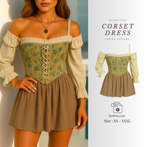 PDF Corset Sewing Pattern – Renaissance Bodice, Historical Costume, Digital Download, Victorian Stays Sewing Pattern