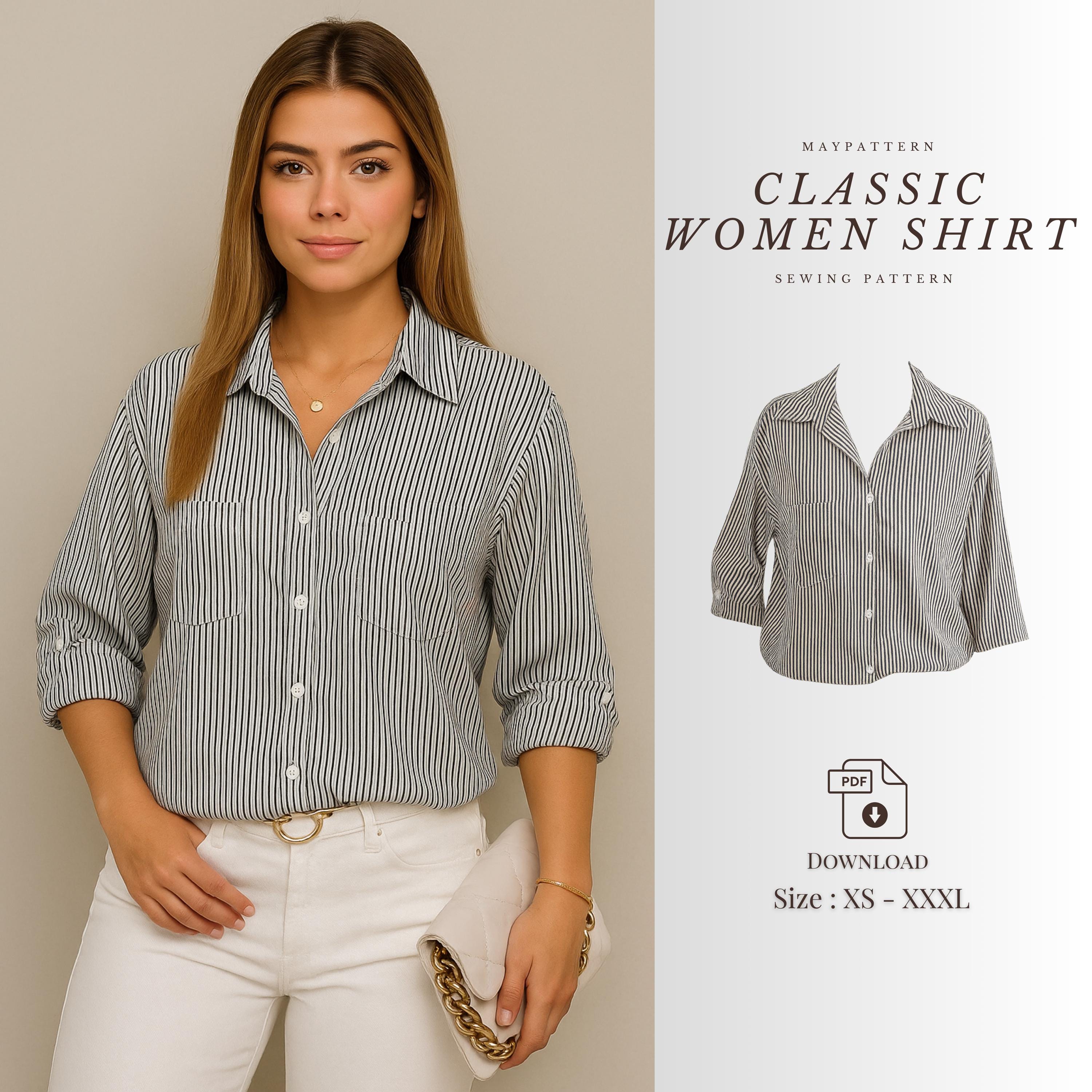 Trazo Corte Frances Blusa Patrón De Camisa De Damas México - Main Image