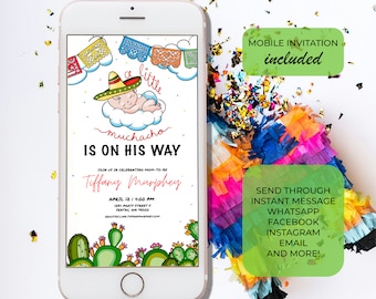 Little Muchacho Baby Shower Invitation: Mexican Theme (Digital Download)