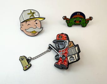 Hat Pins |  Houston Hat Pin | Astros Hat Pin | Baseball Hat Pin | Championship Pin | Baseball Clips | Hat Chains