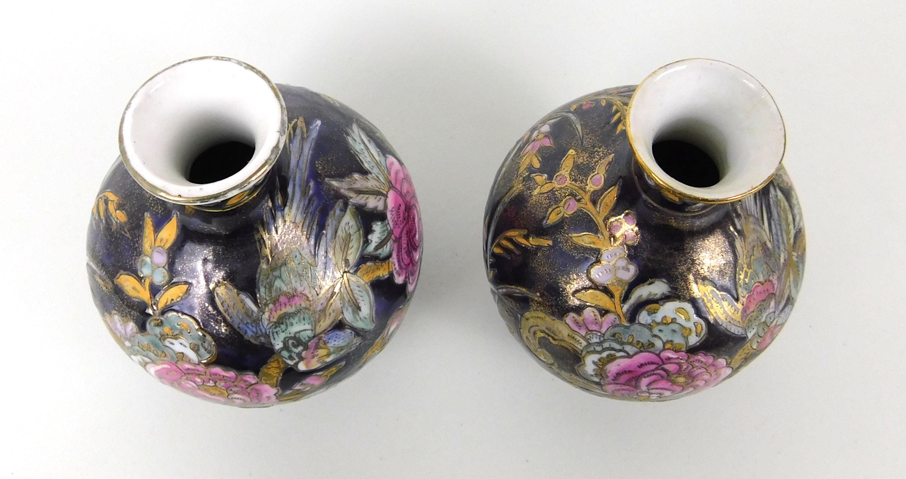 ヴィンテージ 5インチ 陶器 手描き 中国風花瓶 ペア - Etsy 日本