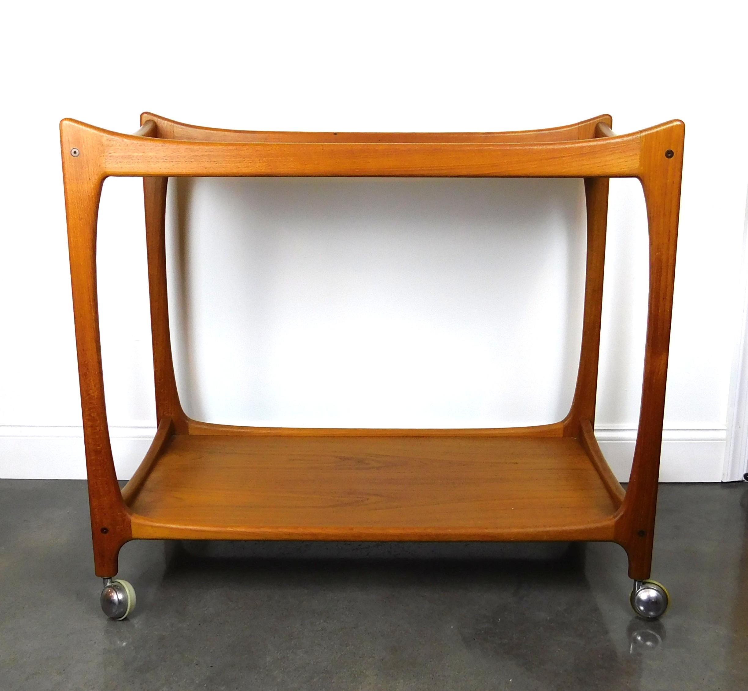 デンマーク Jens.Ingvard  ティーカート　ローズウッド J. Ingvard Jensen Danish Mid-century Modern Teak Rolling 2-tier