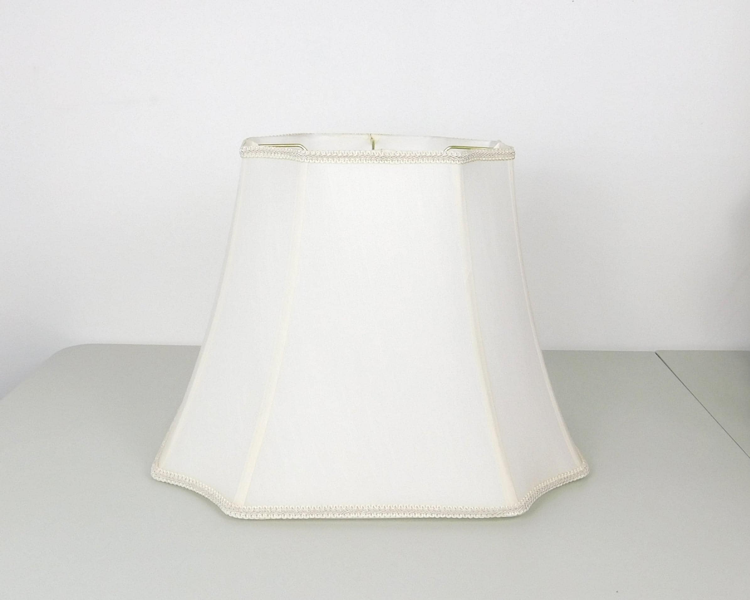Pair of Rectangular White Linen Decorative Lamp Shades