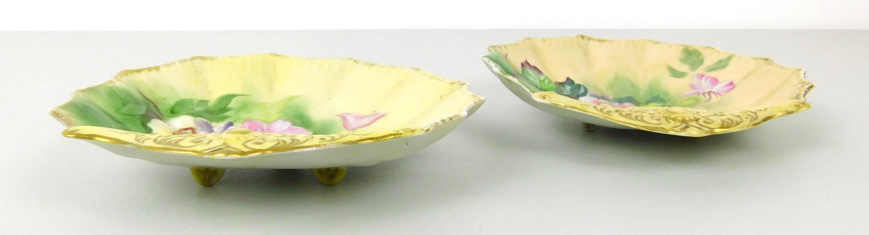 貝殻型手描き花柄磁器皿 2枚セット | 小物/ナッツ/キャンディ皿 - Etsy