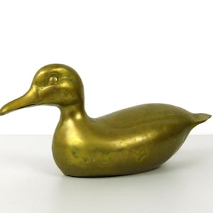 Vintage Mid-Century Brass Mallard Duck Figurine