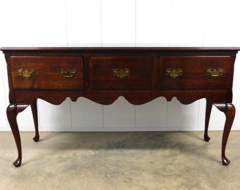 Vintage Cherry Wood 3-Drawer Queen Anne Style Server | Buffet Cabinet/Sideboard