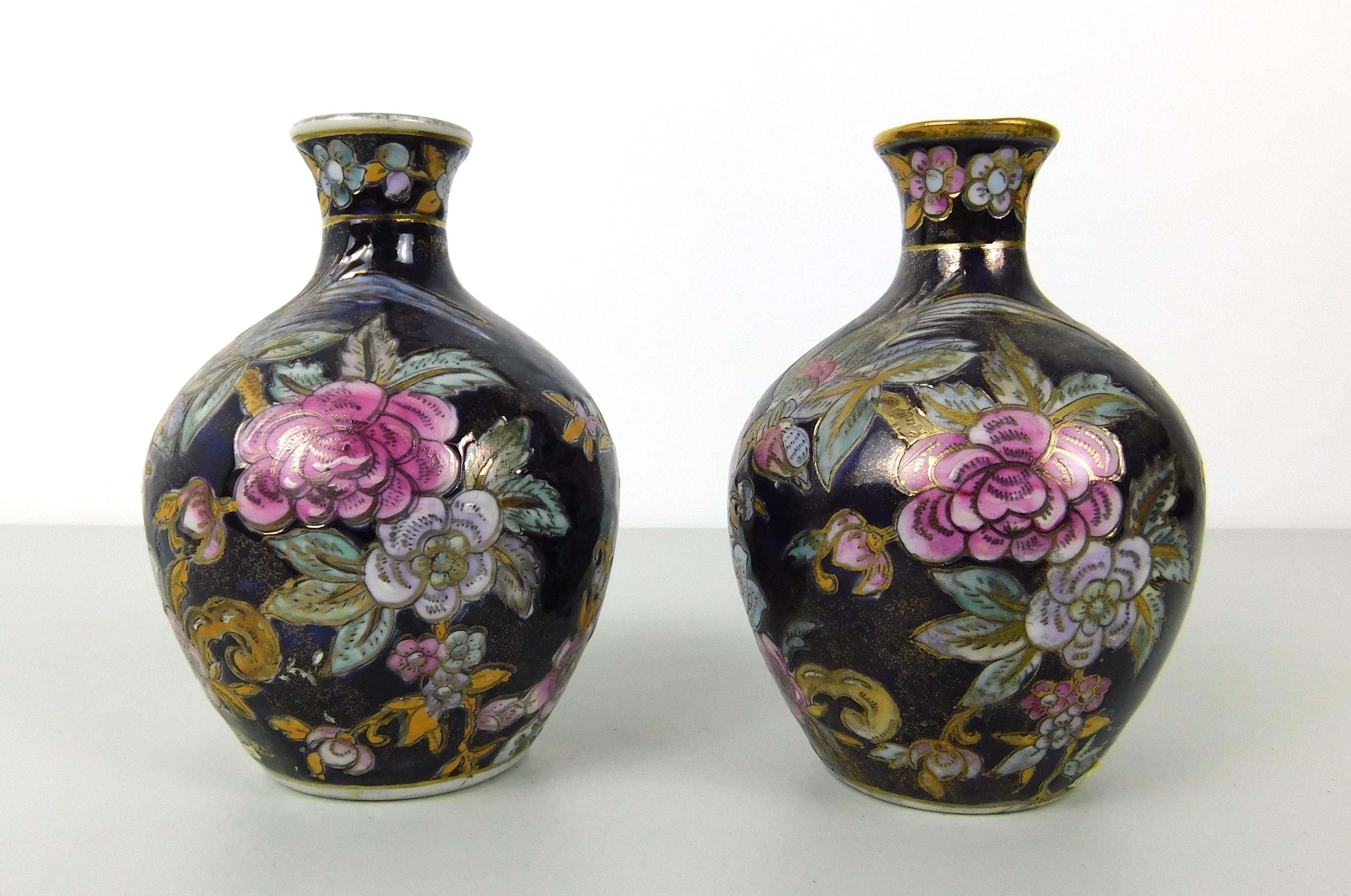 ヴィンテージ 5インチ 陶器 手描き 中国風花瓶 ペア - Etsy 日本