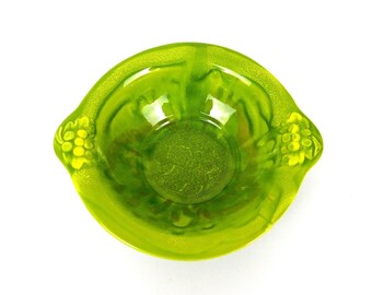 Vtg 1960's Mid-Century California Originals Green Drip Pottery Bowl - USA Pottery