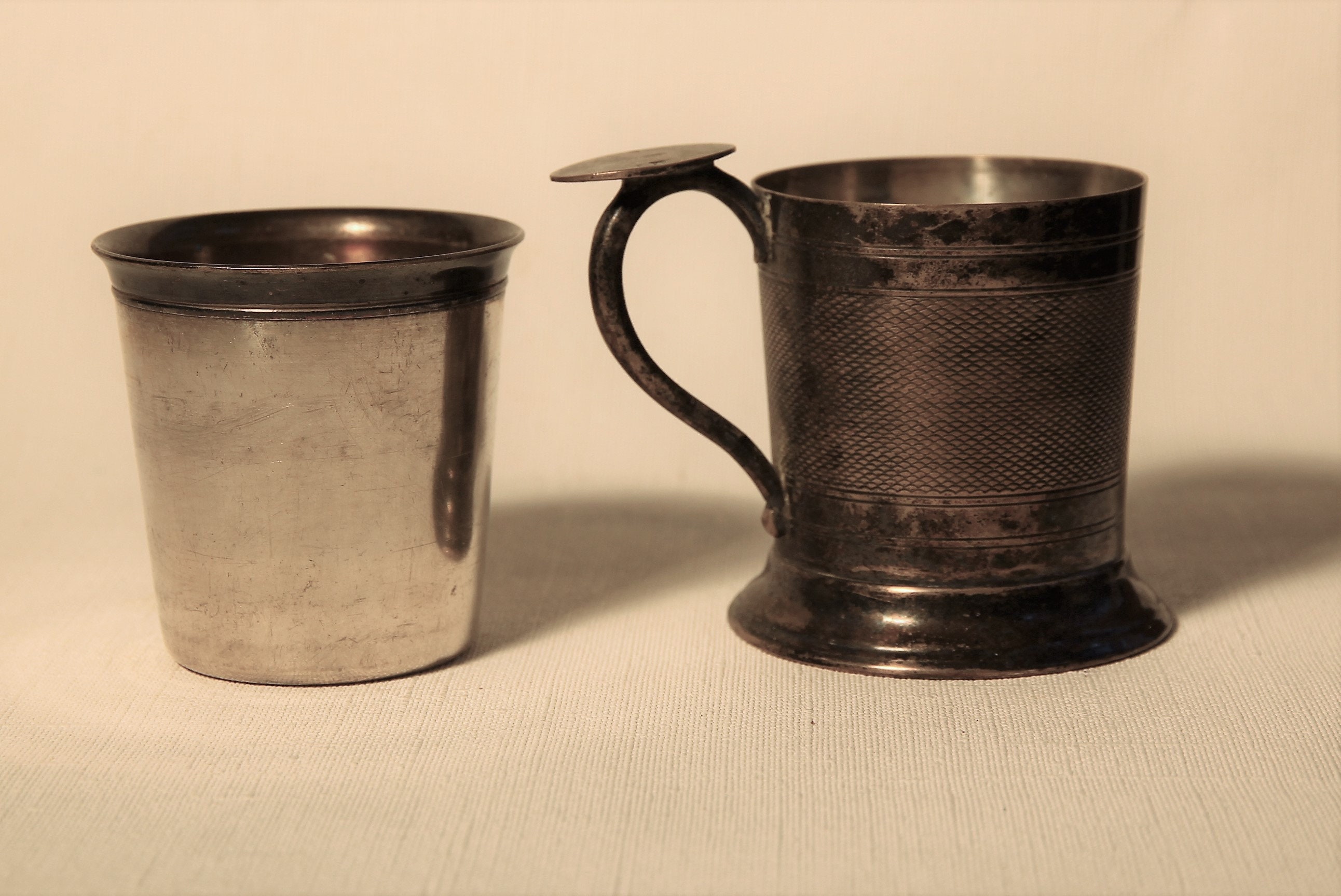 Timbale de Naissance Gobelet Baptême Vintage avec Anse Timbale Rétro France Naissance