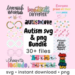 自閉症 svg バンドル クリカット用 神経多様性引用インクルージョン svg シャツ用 自閉症無限 svg 特別教育教師シャツ 自閉症月間ギフト