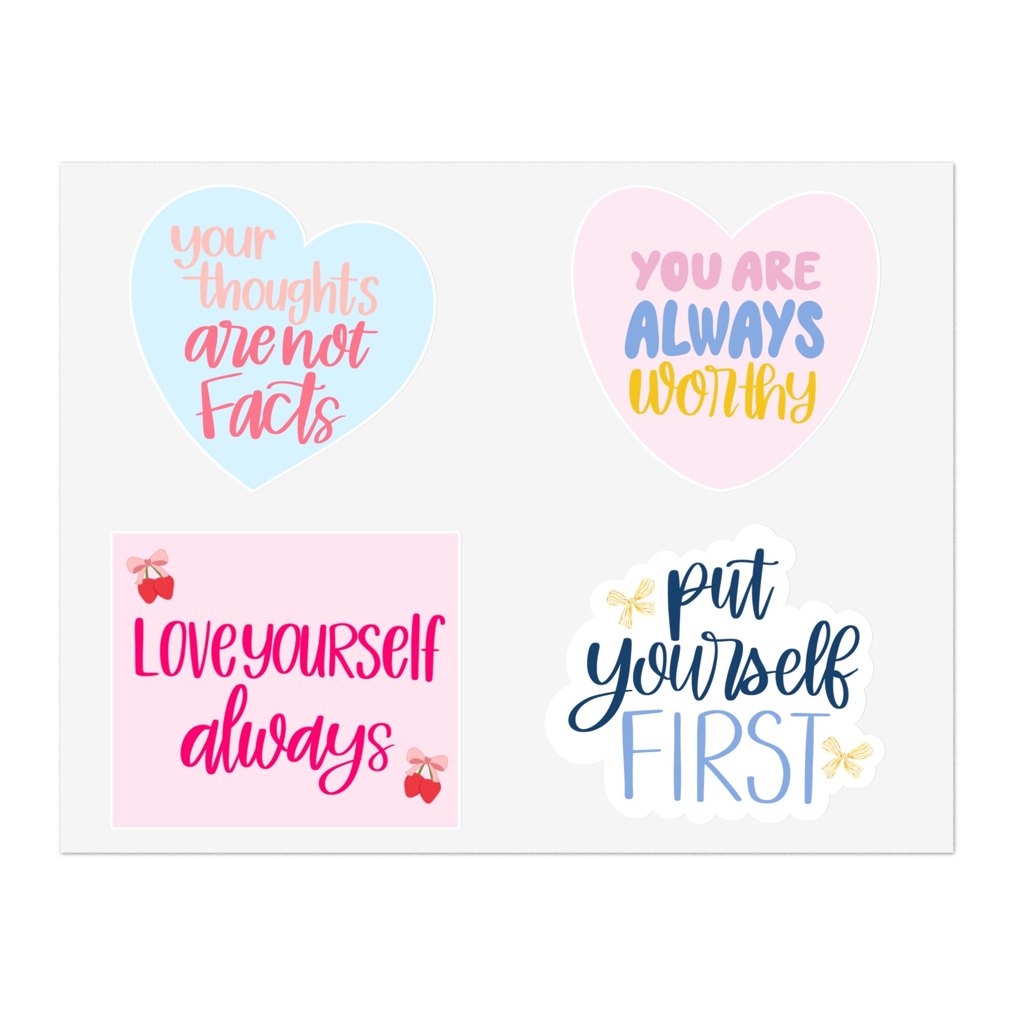 Mental Health Sticker Pack Cute Positive Affirmation Sticker Sheet ...