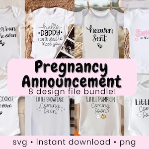 Faire-part de grossesse svg cricut png body bébé révéler à mari joli cadeau nouveau-né body pour baby shower femme enceinte cadeau