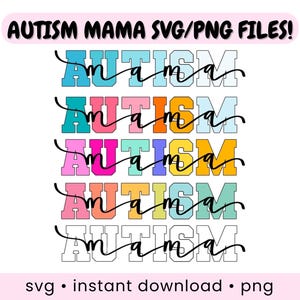 Autisme moeder svg varsity ontwerp voor shirt autisme bewustzijn png schattig autisme mama sticker voor autisme moeder cadeau autisme maand svg voor cricut trend