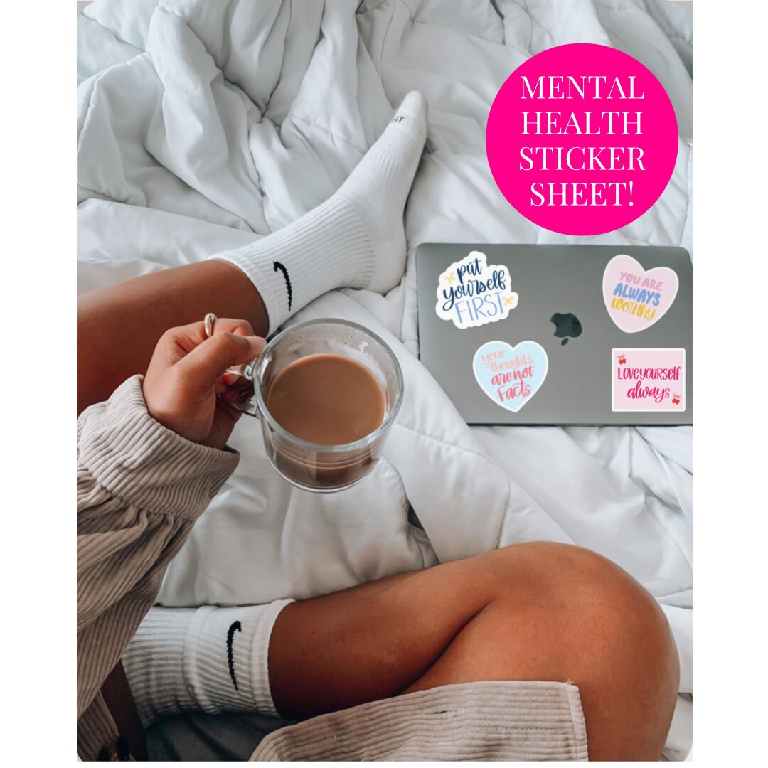 Mental Health Sticker Pack Cute Positive Affirmation Sticker Sheet ...