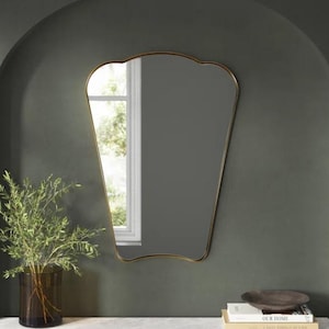 Wooden Wall Mirror, Full Length Mirror Curvy , Full Body Mirror, Wavy Irregular Mirror, Asymmetric Large Mirror, Asymmetrical Mirror