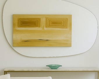 Asymmetrical Irregular Mirror, Full Length Frameless Mirror