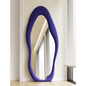Full Length Mirror, Full Body Floor Mirror, Wavy Irregular Mirror, Aesthetic Asymmetrical Mirror, Asymmetric Large Mirror, Squiggle Mirror