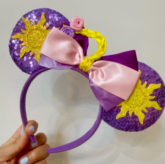 Disney Parks Rapunzel Tangled Ears Headband Minnie Ears Purple Satin Rapunzel Ear Headband for Adults – Tangled | Disney Store main image 3