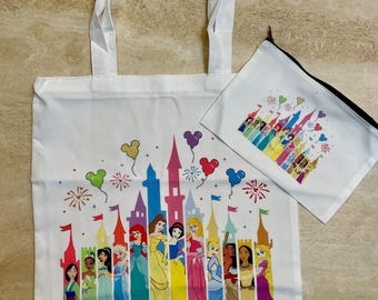 Disney Princesses Tote Bag and Makeup Bag Set