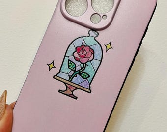 Beauty and the Beast Rose inspired IPhone15 Pro Case.