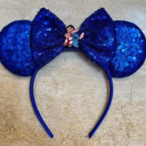 Lilo and Stitch inspired Mickey / Minnie Mouse ears headband. Disney headband. lightweight. standard size.