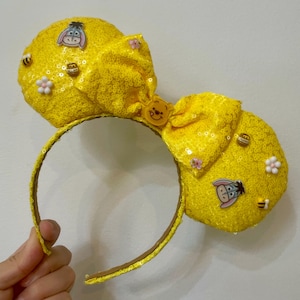 Winnie the Pooh Eeyore inspired Mickey / Minnie Moise ears headband. Disney Pooh headband. Lightweight. Standard size.
