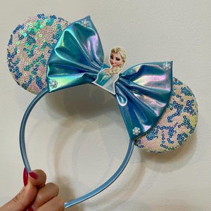 Frozen ELSA inspired Mickey / Minnie Mouse ears headband. Disney ears. Disney headband. standard size. lightweight.