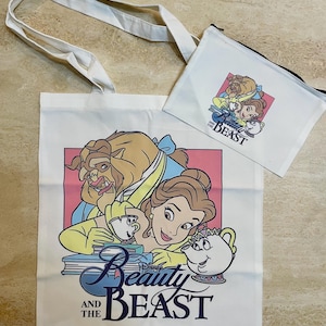 Beauty and the Beast Tote Bag with Matching Makeup Bag