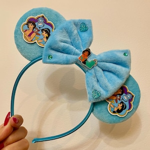 ALADDIN Jasmine, Abu, Genie inspired Mickey / Minnie Mouse ears headband. Disney headband. Disney ears. Lightweight.