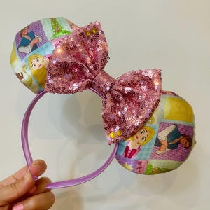 Tangled RAPUNZEL, FLYNN and PASCAL inspired Mickey / Minnie ears headband. Disney headband. Disney mouse ears. lightweight.