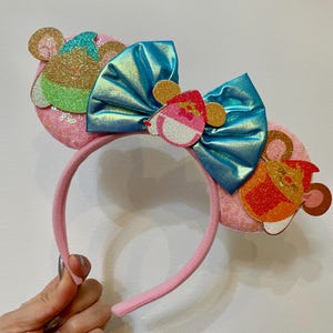 CINDERELLA helfende Mäuschen inspirierte Micky / Minnie Maus Ohren Haarband. Leichtgewicht. Jaq und Gus. Standartgröße.