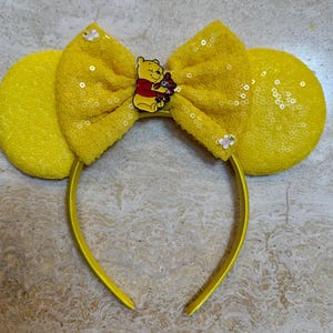Winnie the Pooh inspired Mickey / Minnie Mouse ears headband. Disney headband. lightweight.