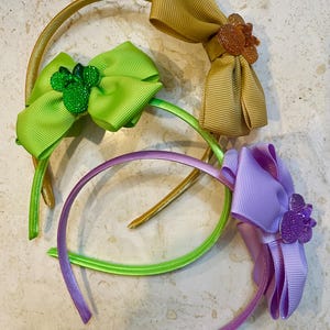 Mickey Mouse inspired crystal embellished KIDS’ headbands with bows. SET of 3. Meant for children only.