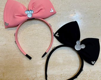 Micky und Minnie Maus inspiriert verzierte Schleife Haarband