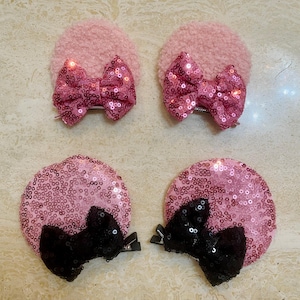 Rosa Minnie-Maus-Ohren-Haarspangen: Dalmatiner-Druck, leichtgewichtig