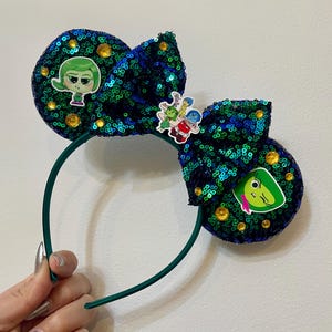 Inside Out DIGUST inspiriert Mickey / Minnie Mouse Ohren Stirnband. Freude, Traurigkeit, Neid, Wut, Verlegenheit. leichtgewichtig. Standartgröße.