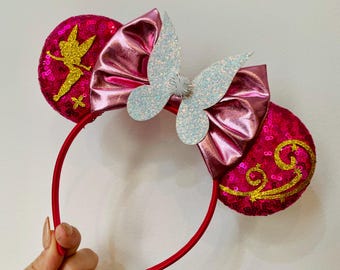 Peter Pan and Tinkerbell inspired Mickey / Minnie Mouse ears Headband.