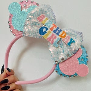Birthday Girl Minnie Mouse ears headband