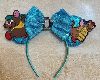 Cenicienta Gus y Jaq, diadema con orejas de ratón de Lucifer, inspirada en Disney