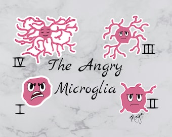 Microglia Stickers - Waterproof Vinyl